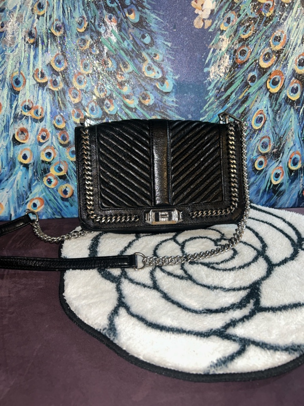 Rebecca Minkoff Black Quilted Chain Crossbody Bag